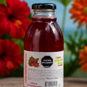 LIMONADA DE FLOR DE JAMAICA,HIERBABUENA,CIDRÓN, SEMILLAS DE CHÍA CON PREBIÓTICOS 280ml